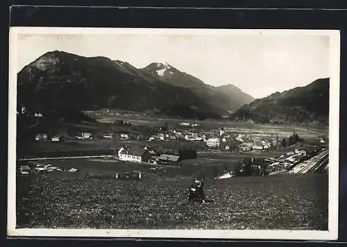 AK Scheifling /Steiermark, Teilansicht mit Bergen