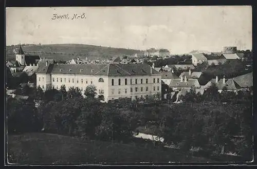 AK Zwettl /N.-Ö., Teilansicht mit Kirche