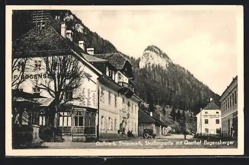 AK Gusswerk, Strassenpartie mit Gasthof Bogensberger