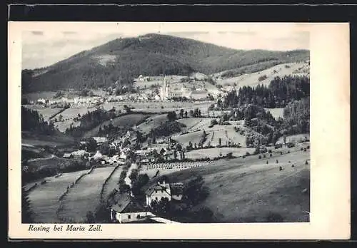 AK Rasing bei Mariazell, Panorama mit Kirche