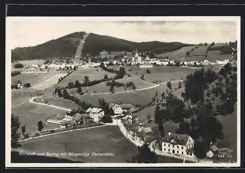 AK Mariazell-Rasing /Steiermark, Teilansicht mit Bürgeralpe