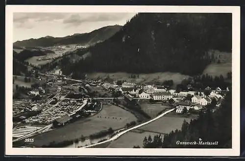 AK Gusswerk-Mariazell, Teilansicht mit Strassenpartien