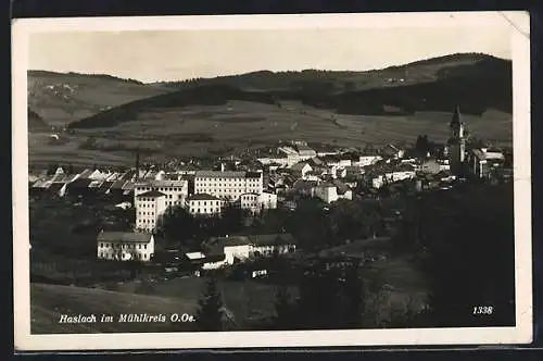 AK Haslach im Mühlkreis, Teilansicht mit Kirche