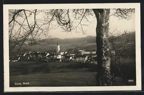 AK Gnas /Stmk., Teilansicht mit Kirche