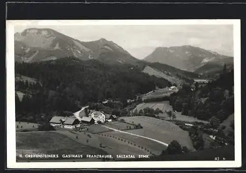 AK Salzatal /Stmk., Gasthaus Franzbauer H. Greifensteiner