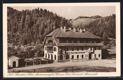 AK Grünau, Karl Stenitzer's Hotel Marienwasserfall