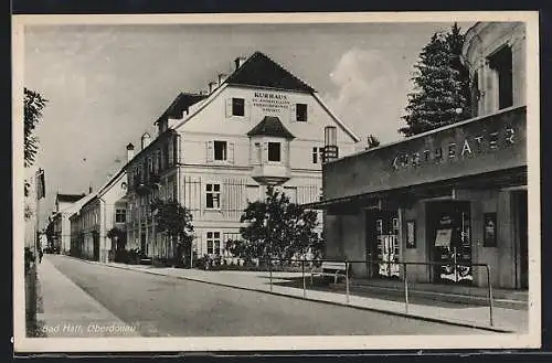 AK Bad Hall, Strassenpartie am Kurtheater