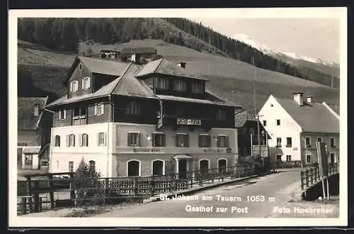 AK St. Johann am Tauern, Strassenpartie mit Gasthof zur Post