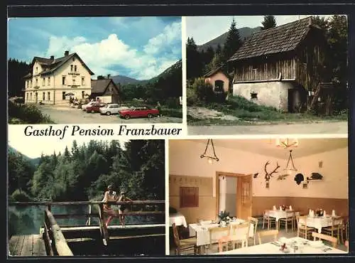 AK Gusswerk /Stmk., Gasthof-Pension Franzbauer mit Innenansicht, Heiligenhäuschen