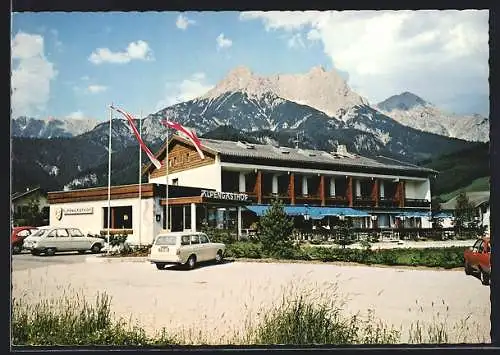 AK Saalfelden, Alpengasthof Murauer gegen die Berge