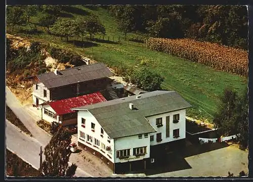 AK Gramlitz, Das Gasthaus Mahorko aus der Vogelschau