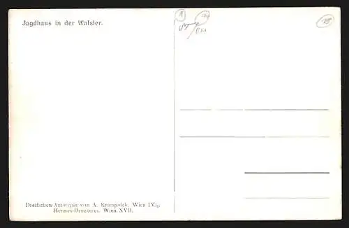 Künstler-AK sign. Hugo Darnaut: Jagdhaus in der Walster