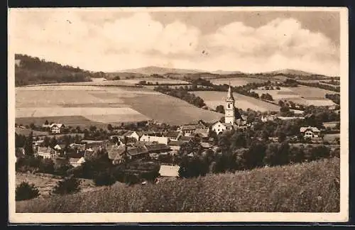 AK Markt Krumbach /N.-Oest., Ortsansicht mit der Kirche im Tal