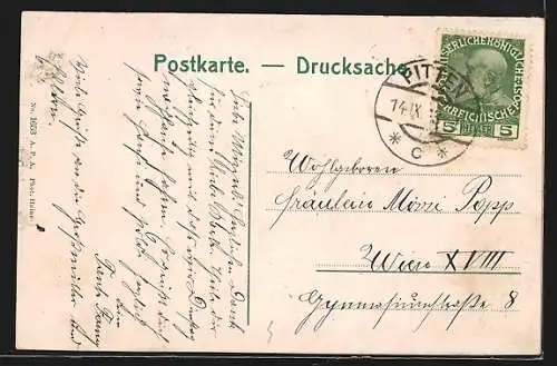 AK Pitten, Ortsansicht aus der Vogelschau