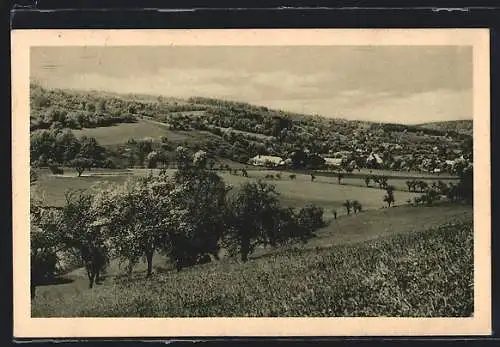 AK Fahrafeld, Ortspanorama vom Berg aus gesehen