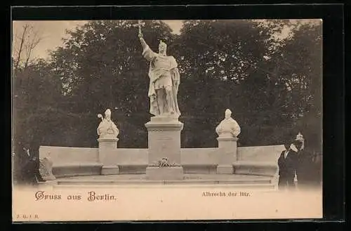 AK Berlin, Denkmal Albrecht der Bär im Grossen Tiergarten