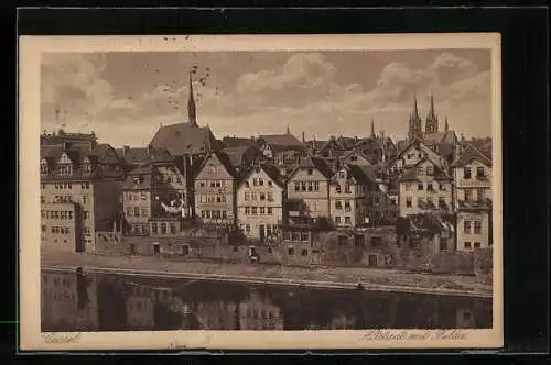 AK Cassel, Altstadt mit Fulda