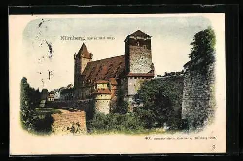 AK Nürnberg, Kaiserstallung, Stadtmauer