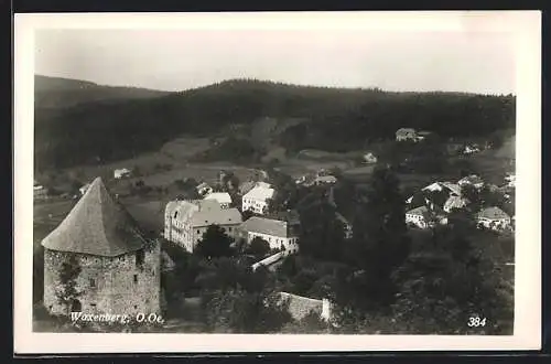 AK Waxenberg /O.-Oe., Ortsansicht mit altem Batterieturm