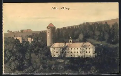 AK Kirchschlag, Das Schloss Wildberg aus der Vogelschau