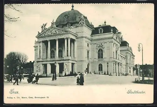 AK Graz, Passanten am Stadttheater