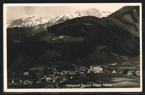 AK Aflenz, Ortsansicht mit Kirche aus der Vogelschau