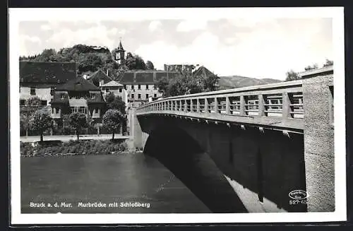 AK Bruck a. d. Mur, Murbrücke mit Schlossberg