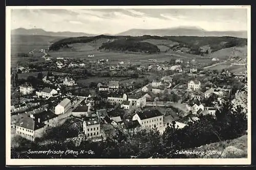 AK Pitten /N.-Oe., Teilansicht mit Schneeberg