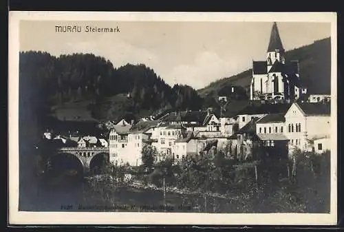 AK Murau /Steiermark, Teilansicht mit Kirche