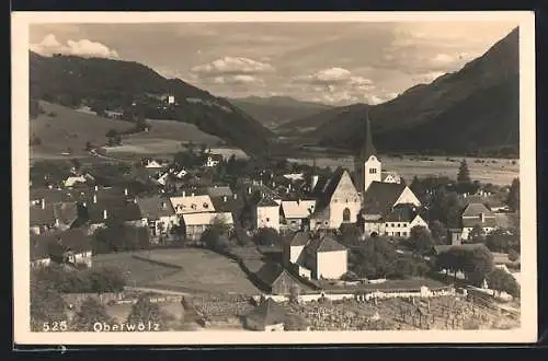 AK Oberwölz, Teilansicht mit Kirche