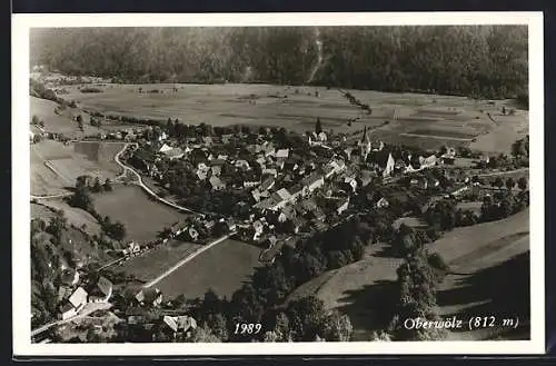 AK Oberwölz, Totalansicht aus der Vogelschau