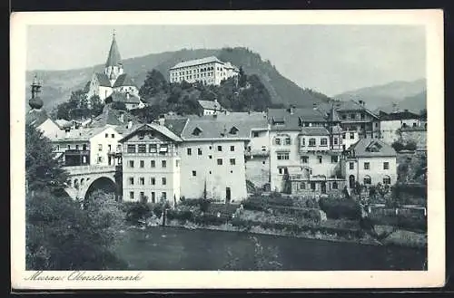 AK Murau /Obersteiermark, Ortspartie mit Kirche