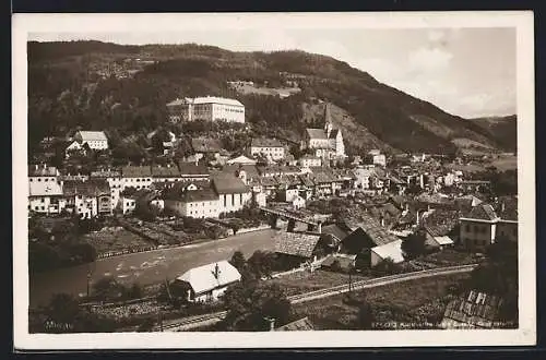 AK Murau, Panorama vom Berg aus gesehen