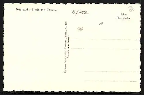 AK Neumarkt /Stmk., Teilansicht mit Tauern