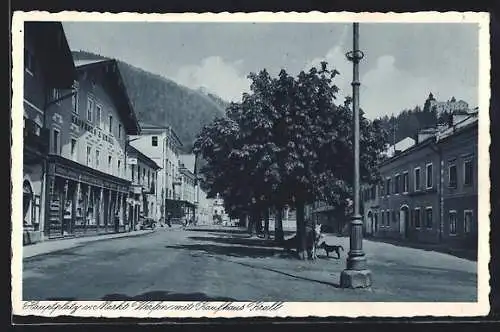 AK Markt Werfen, Hauptplatz mit Kaufhaus Krall