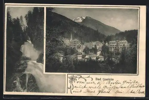 AK Bad Gastein, Gesamtansicht, Wasserfall