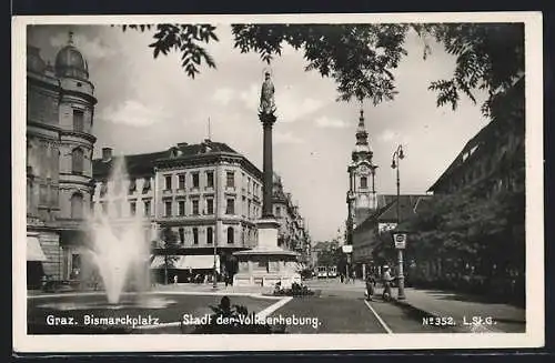 AK Graz, Springbrunnen am Bismarkplatz