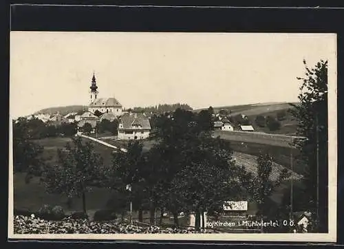 AK Hofkirchen i. Mühlviertel, Ortsansicht aus der Ferne