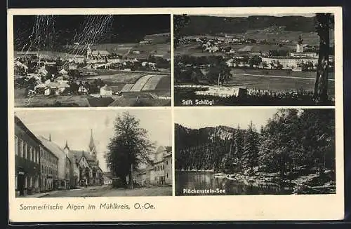 AK Aigen im Mühlkreis, Stift Schlögl, Ortsansicht, Ortspartie