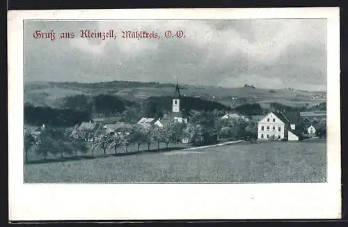 AK Kleinzell im Mühlkreis, Teilansicht mit Kirche