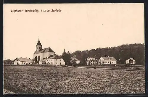 AK Kirchschlag, Ortspanorama mit Kirche