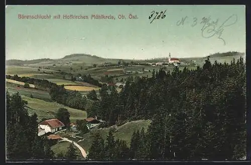 AK Hofkirchen /Mühlkreis, Bärenschlucht mit Hofkirchen aus der Vogelschau