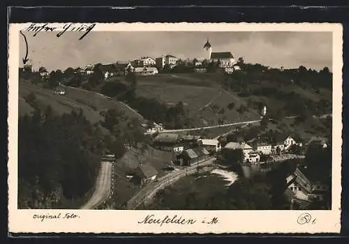 AK Neufelden, Panoramablick mit Strassenpartie