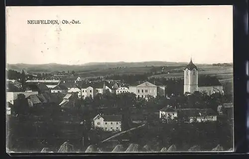 AK Neufelden, Panoramablick vom Feld