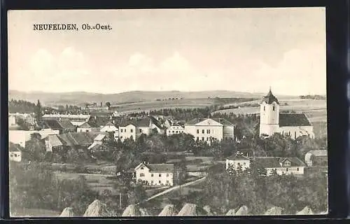 AK Neufelden, Panoramablick vom Feld