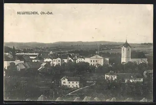 AK Neufelden, Panoramablick vom Feld