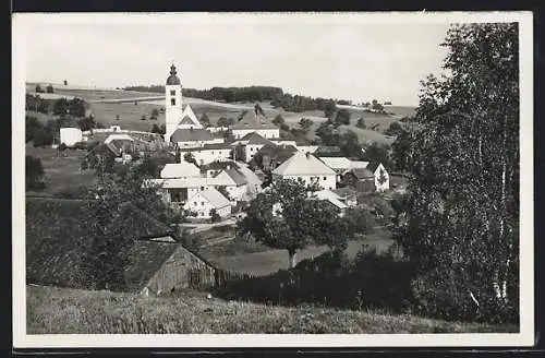 AK Niederwaldkirchen /Mühlkreis, Gesamtansicht von einer Anhöhe aus