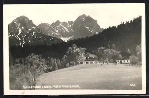 AK Saalfelden a. Stein. Meer, Hinterreit mit Bergpanorama