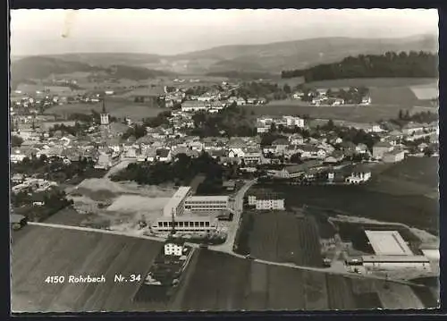 AK Rohrbach, Gesamtansicht mit Fernblick, Fliegeraufnahme