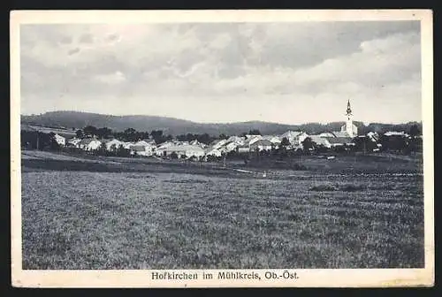 AK Hofkirchen im Mühlkreis, Ortspanorama mit Kirche